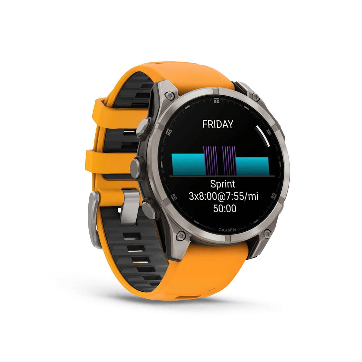 Garmin Fenix 8 AMOLED Sapphire — Naranja